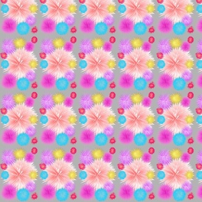 Floral Burst with grey background