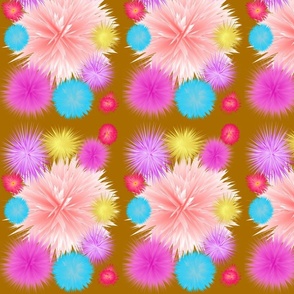 Floral Burst with gold background