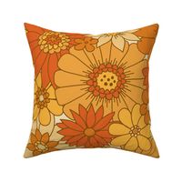 70s Retro Daisy Floral - Harvest - Large