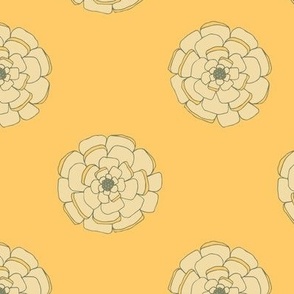 Retro Floral Marigold Yellow Co- Ordinate