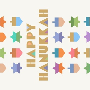 Happy Hanukkah Wallhanging & Tea Towel