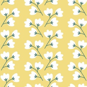 Cheerful Lilies of the valley on Yellow