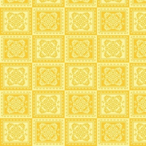 medium-Hawaiian Quilt Pattern with turtles-Yellow and gold
