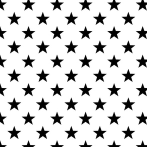 Black And White Star Christmas Pattern Minimalist Scandinavian Holiday Design Smaller Scale