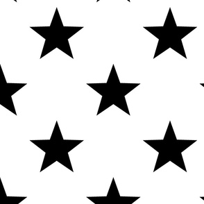 Black And White Star Christmas Pattern Minimalist Scandinavian Holiday Design 