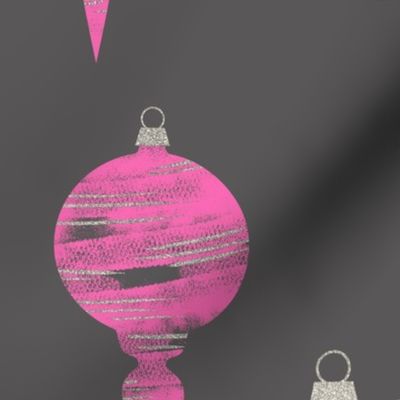 Watercolor Christmas Ornaments Pattern Pink