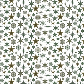 William Morris Tribute Nostalgic Christmas Star Pattern On White Smaller Scale