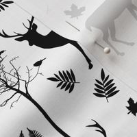 Minimalistic Seasonal Autumn Pattern With Deer And Trees Smaller Scale