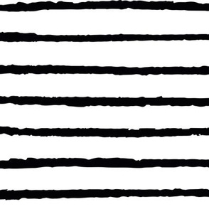 Stripes / medium scale / black on white simple minimal organic stripes