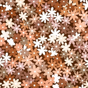 Earth Tone Ombre Flower Flied - Medium Scale