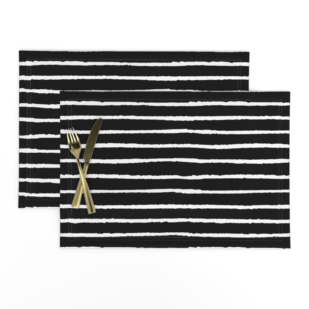 Stripes / medium scale / white on black simple geo minimal organic stripes