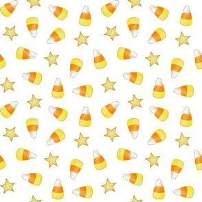 Candy Corns and Stars on white - small scale