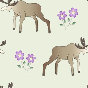 Moose with flowers