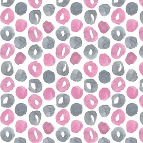 Wonky Dots Grey Pink