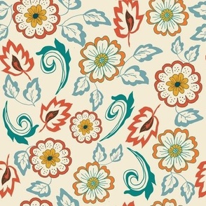 Retro Florals - medium scale