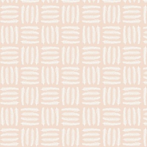 Pine Needle Check Blush White Large