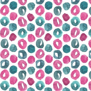 Wonky Dots Pink Teal