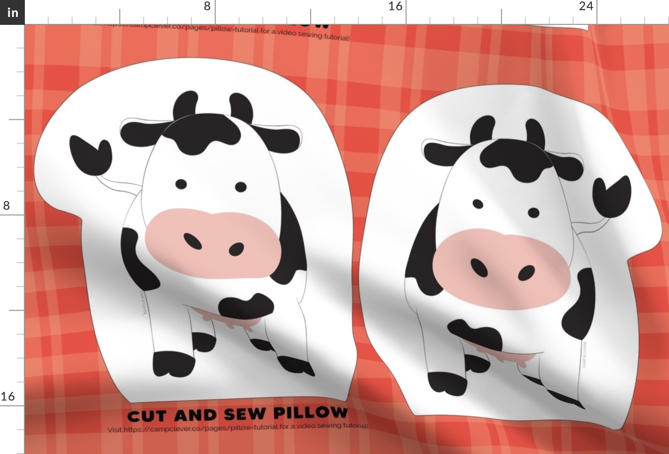 Cow Cut and Sew Pillow