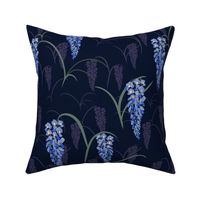 Wisteria Vines - midnight blue - Medium Scale