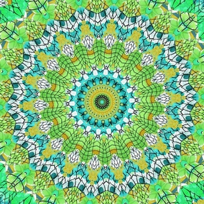 scaly mandala - lime teal