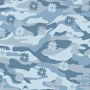 Blue Camouflage_hidden Daisy