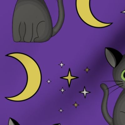 Halloween Cats - X-Large - Purple