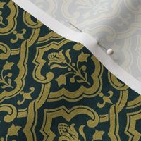 Renaissance wallpaper, gold on velvet