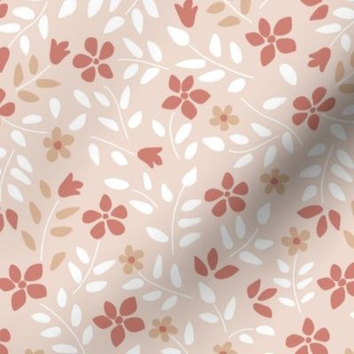 Christmas Holiday Floral Neutral 1 inch