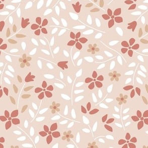 Christmas Holiday Floral Neutral 1 inch