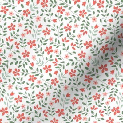 Christmas Holiday Floral 1/2 inch