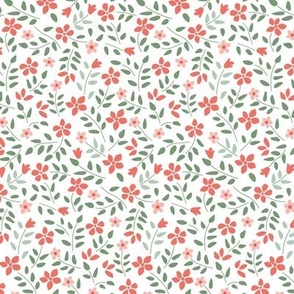 Christmas Holiday Floral 1/2 inch