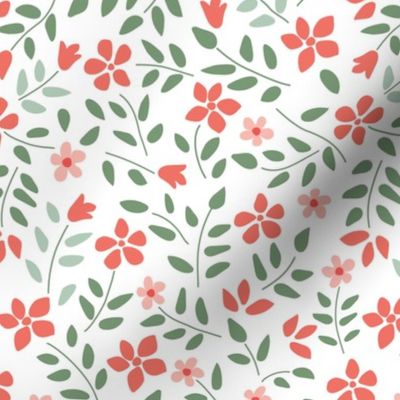 Christmas Holiday Floral 1 inch