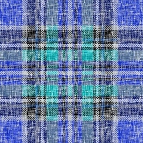 Cool Blue + Turquoise Heathery Stewart Plaid by Su_G_©SuSchaefer2022