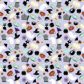 Pastel Halloween, Kids Trick or Treat Fabric-Small Scale