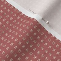 Plotted: Dusty Red & Mocha Geometric Dot, Modern Small Print, Tiny Dots