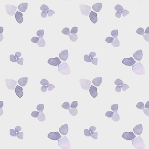 Minimal Purple Floral on Soft Grey