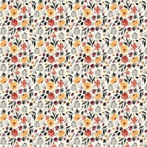 bkrd Hello Halloween Fall Floral with Pumpkins 2x2 cream