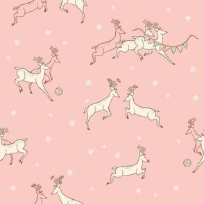 Reindeer Games on Pink Background