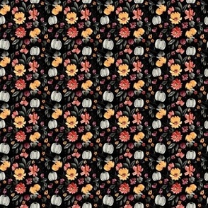 bkrd Hello Halloween Fall Floral with Pumpkins 2 black