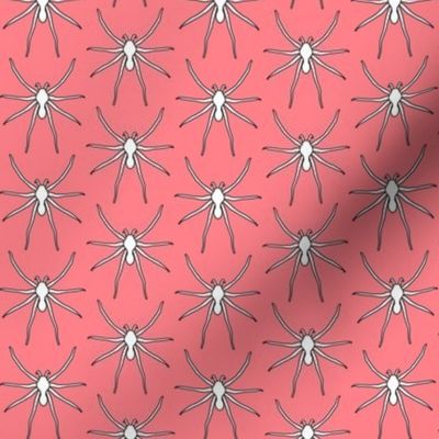 repeating spiders on pink