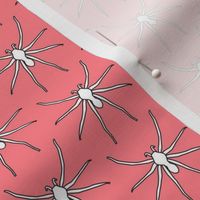 repeating spiders on pink