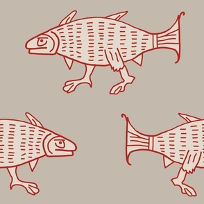 medieval walking fish, extra-large
