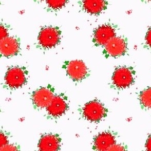 Summer of ‘58 Floral (Mini Print) in Coral Red