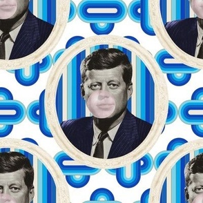 JFK home decor floral print - altered Public domain image