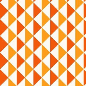 Halloween Dark and Light Orange Triangle Novelty Geometric on White