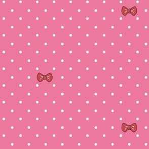 polka dot bright pink with red