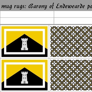 mug rugs: Barony of Endewearde (SCA)