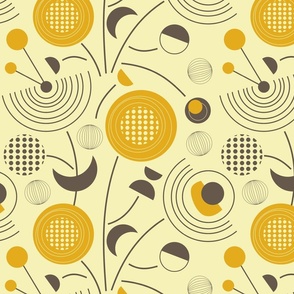 m - retro floral design - yellow  (available in different color palettes and sizes on my shop - check "Designed collections")
