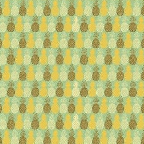 Pineapple Party // Normal Scale // Tropical Fruits // Pina Colada Party // Yellow Pinnaple Light Green Background