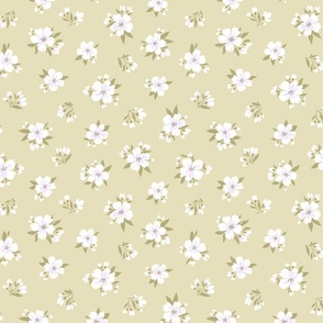 Vintage floral pattern beige-violet 3 - small